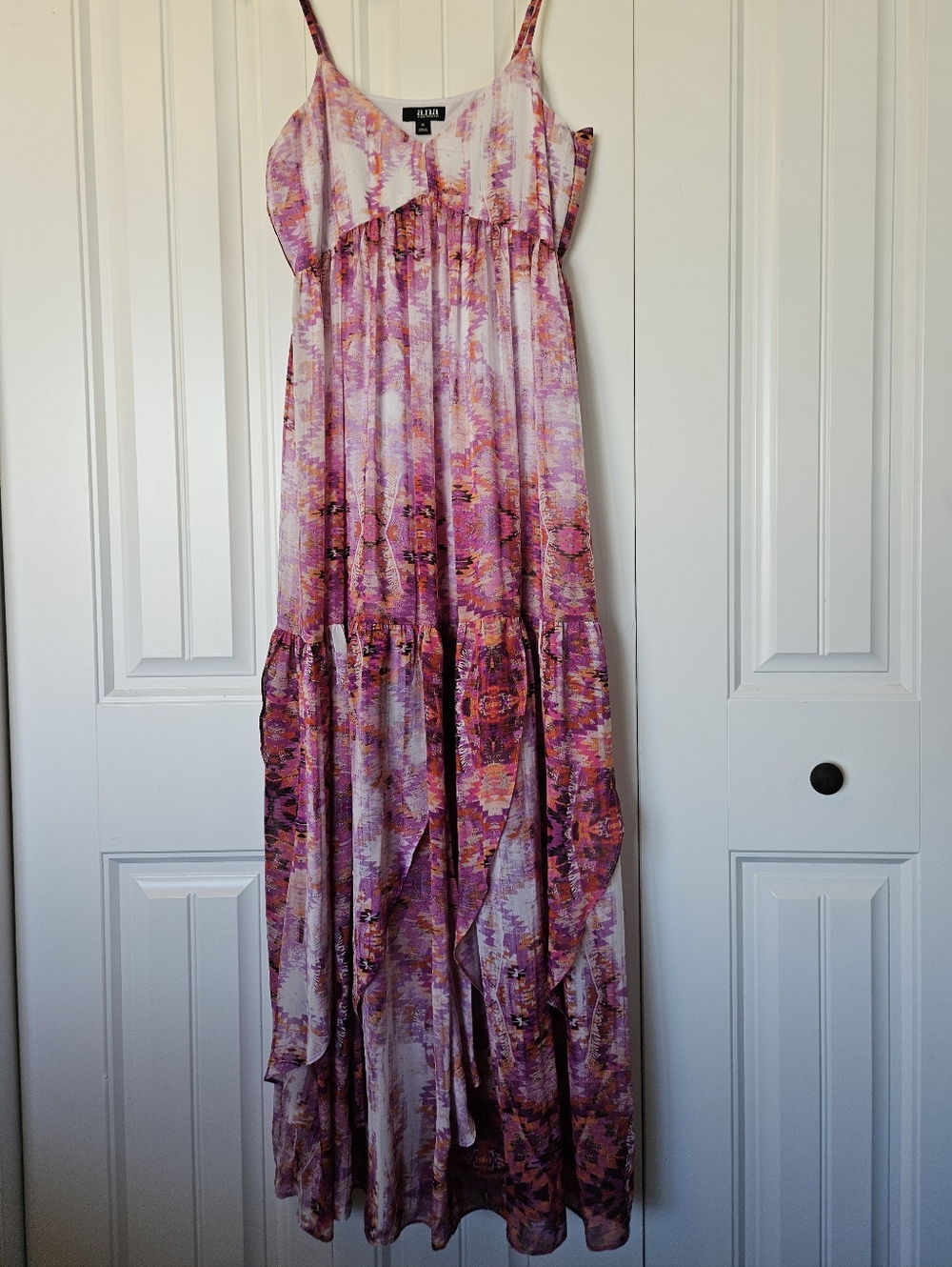 a.n.a Pink & Purple Maxi Dress Size Medium